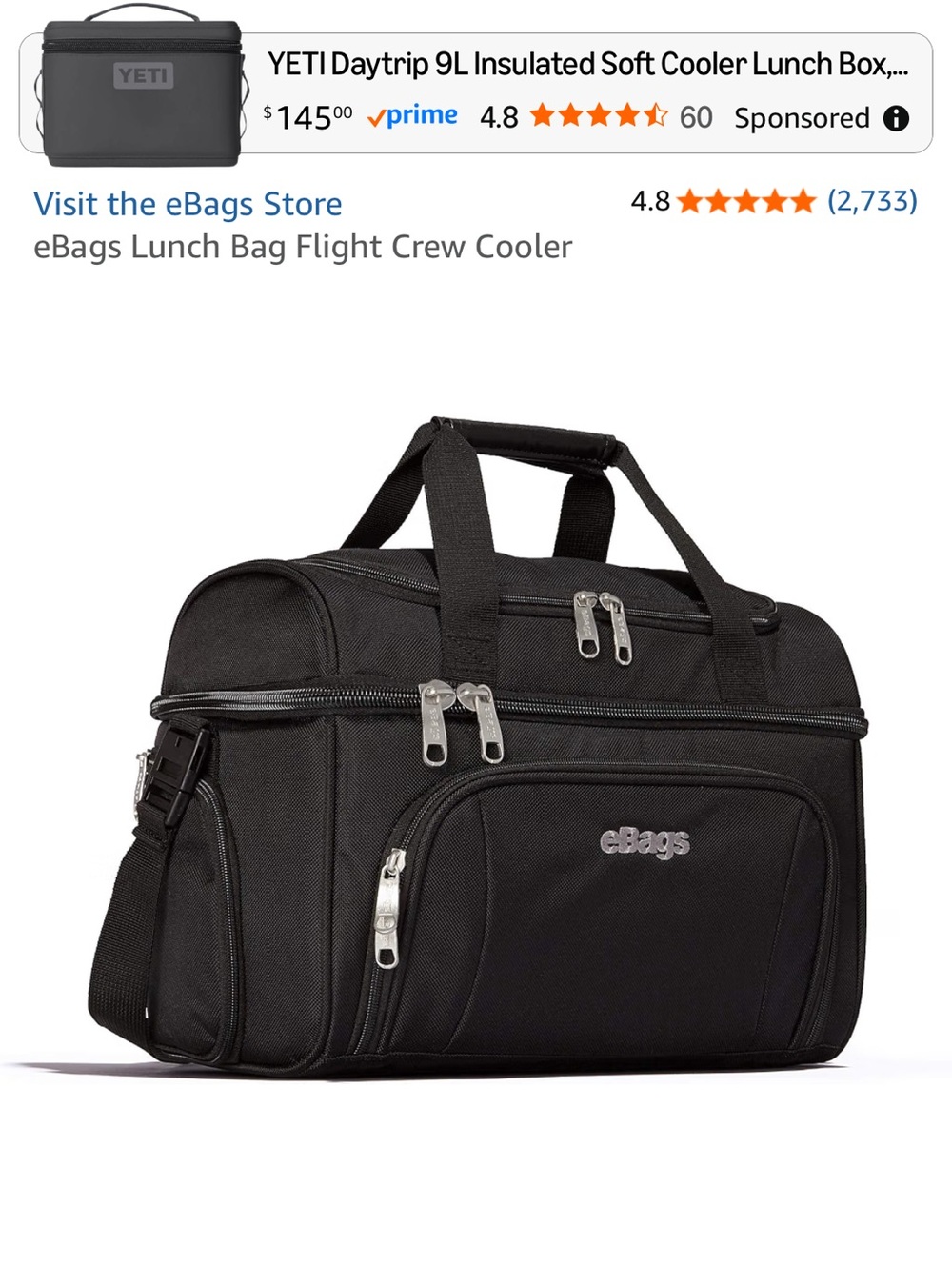 eBags Flight Crew Toiletry Bag for Men in Black